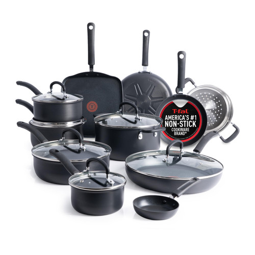 T-Fal Ultimate Hard Anodized Nonstick Pots and Pans Set 17 Piece