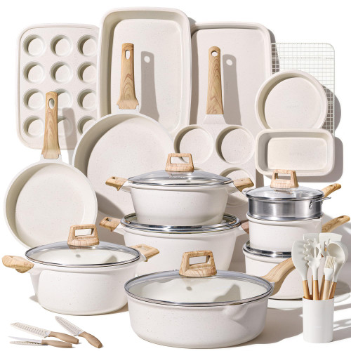 CAROTE 44pcs Pots and Pan Set Nonstick