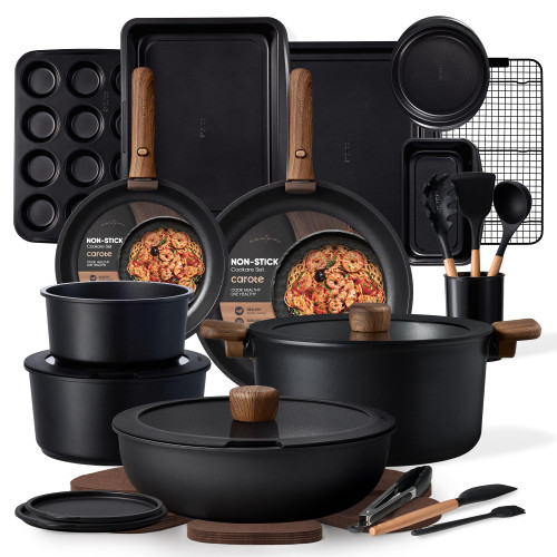 CAROTE 31pcs Nonstick Pots and Pans Set with Baking Pans Set