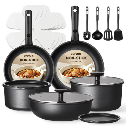 Cookware Set Detachable Handle, Nonstick Induction Kitchen Sets Non Stick with Removable Handle