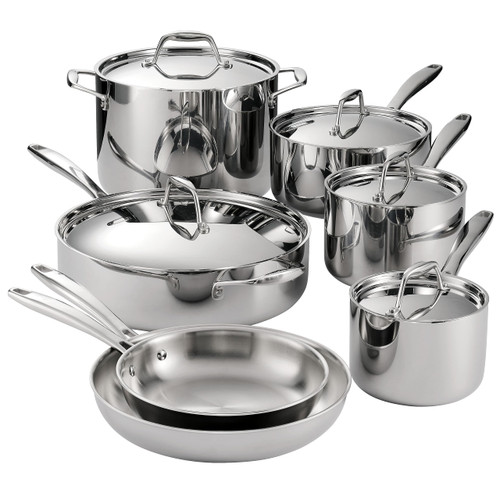 Tramontina Signature Tri-Ply Clad Stainless Steel 12-Piece Cookware Set