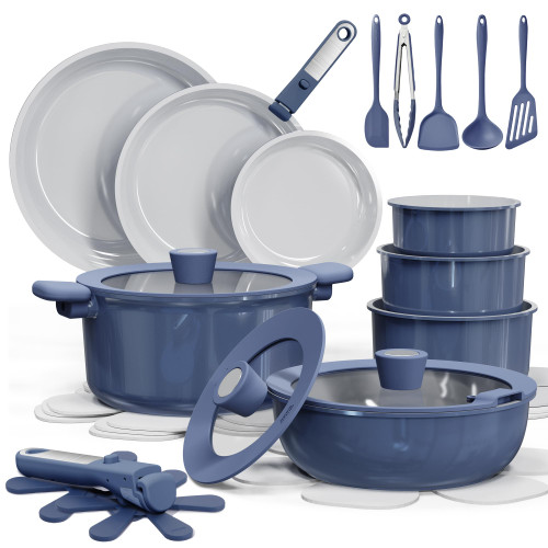 CAROTE 27pcs Ceramic Cookware Set Nonstick