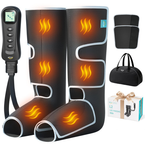 Leg Massager with Heat and Compression Helpful for Vericose Veins, Fatigue, Cramps, Swelling, Edema