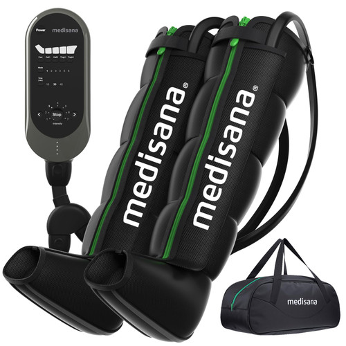 Medisana Leg Compression Massager for Circulation, Compression Boots with 6 Modes & 7 Intensities, Rechargeable Full Leg Massager for Athletes