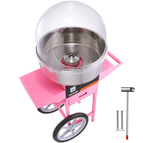 VEVOR Electric Cotton Candy Machine Cart with Cover, Commercial Floss Maker