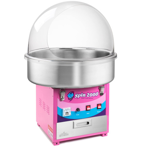 Olde Midway Cotton Candy Machine with Bubble Shield, SPIN-2000 Electric Candy