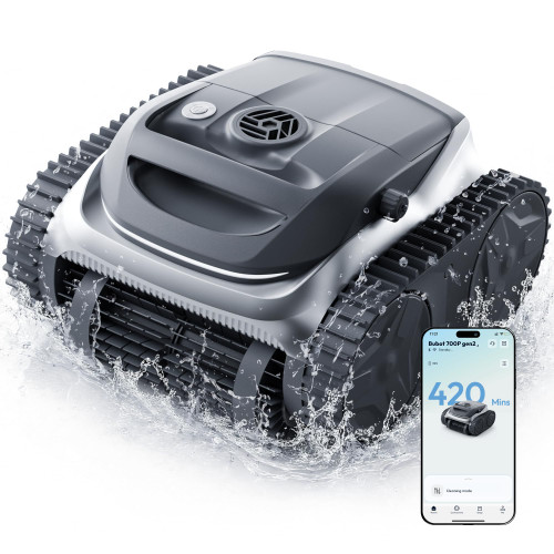 Triple Motor Pool Cleaner Robot with App & Smart Navigation, Floor Wall Waterline Clean, Triple Motor Pool Cleaner Robot with App & Smart Navigation, Floor Wall Waterline Clean,  Up to 420 Min Runtime,Silver