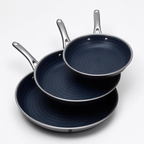 Ammeloo Hybrid Tri-Ply Stainless Steel Frying Pans Set, 8"/9.5"/11" Cooking Pans