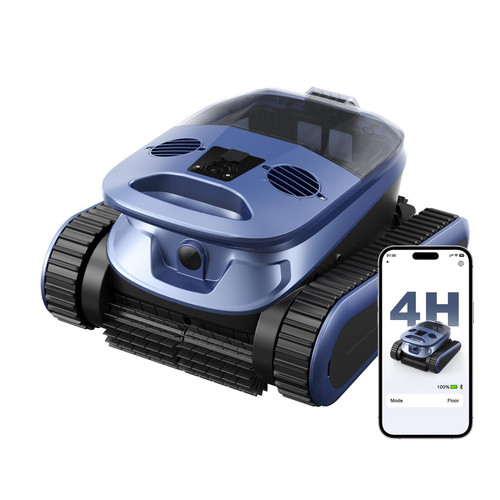5600GPH Robotic Pool Cleaner,240Min Cordless Pool Vacuum for Inground Pools,3230 Sq.ft,2 Brushe&2 Motor,4-in-1
