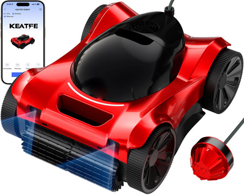 FL-01 Robotic Pool Cleaner for All Pool Shapes, Wall & Waterline Pool Vacuum Robot for In-Ground Pools up to 6458 Sq.ft, Smart APP