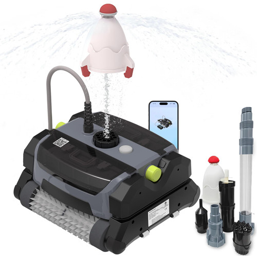 Robotic Pool Vacuum Cleaner, Wall-Climbing, 360° Kink-Free Patented Tech, 150W Strong Suction, Top-Mounted Large Filter, 56ft Cord
