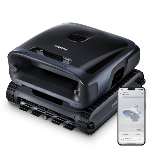 Beatbot Sora 70 Pool Vacuum Robot, 360° Top-to-Bottom Cleaning, Smart Surface Parking, 6L Capacity