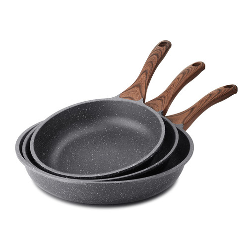 Nonstick Frying Pan Skillets, Swiss Granite Coating Omelette Pans, Healthy Cookware Chef's Pan