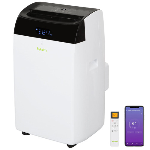 Hykolity WiFi Enabled Portable Air Conditioners 14,000 BTU, Cools Rooms Up To 700 Sq.Ft, 42dB Dual Motor 5 in 1 Quiet Smart AC Unit