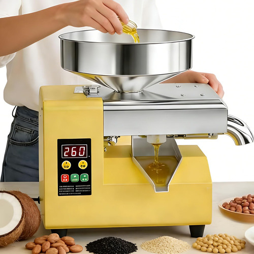 Oil Press Machine, Electric Oil Extractor for Cold & Hot Pressing, Automatic Oil Maker