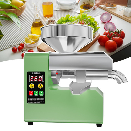 Upgraded Oil Press Machine, Home Commercial Automatic Oil Press Machine with Side Oil Outlet