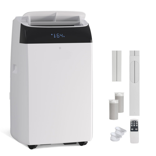 GarveeTech GarveeTech 14,000 BTU Inverter Portable Air Conditioner with Heat Pump, Dual Hose, Cools Rooms up to 450 Sq. Ft.,