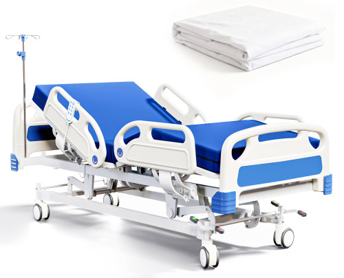Premium Full Electric Hospital Bed for Home Use, 5 Function Medical Bed with 4.7” Foam Mattress, Height Adjustable