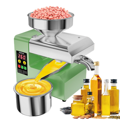 800w Automatic Oil Press Machine with Side Oil Outlet,Hot & Cold Press Oil Machine
