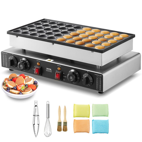 110V Mini Dutch Pancake Baker, 50PCS 1700W Commercial Electric Nonstick Waffle Maker Machine