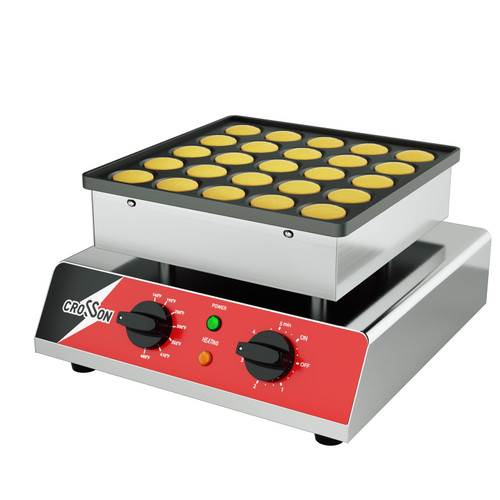CROSSON Mini Pancake Maker, 25PCS 43mm Diameter Dutch Muffin Waffle Baker, Non-stick Stainless Steel
