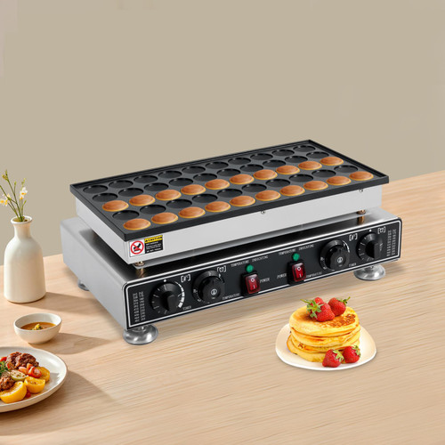 Mini Pancake Maker, 1800W Electric Dutch Pancake Baker, 50pcs Non-Stick Stainless Steel