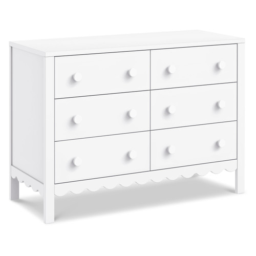 Davinci Sammy Scallop 6-Drawer Dresser in White
