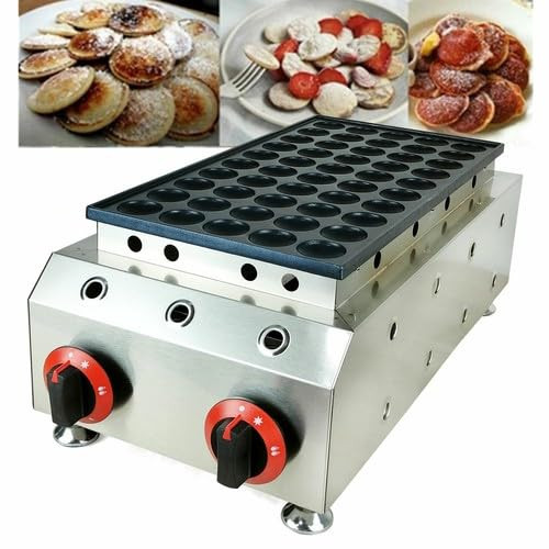 Gas Mini Pancake Maker, Pancake Baker with 50 Individual Cooking Holes, Stainless Steel