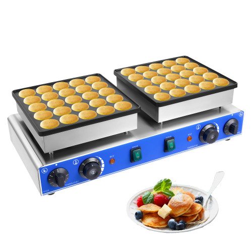 Mini Dutch Pancake Baker, 50Pcs Commercial Mini Pancakes Maker, 1700W | 5min Timer