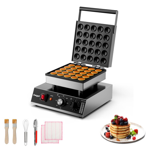 Pancake Maker,25pcs Mini Pancake Maker Machine | 1700W Commercial Electric Poffertjes Grill
