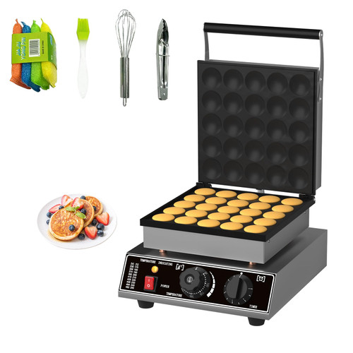 Commercial Mini Dutch Pancake Maker – 1750W Stainless Steel Electric Poffertjes Griddle