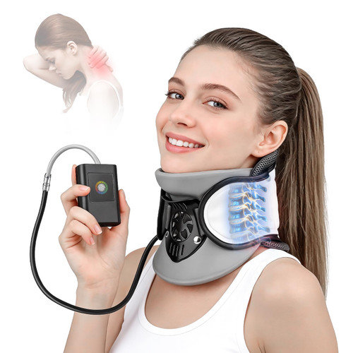 Sanivor Neck Traction Device - Adjustable Inflatable Neck Stretcher,Lightweight Neck Support Brace for Cervical Spine Decompression,Pain Relief Neck Decompression Tension Relief FSA or HSA Eligible