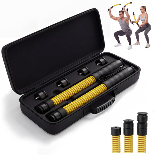 LunaHush Ropeless Battle Ropes for Home Gym, 3 Adjustable Resistance, Heavy Duty Cordless Battle Ropes for HIIT, Full Body Workout, Men & Women, Yellow
