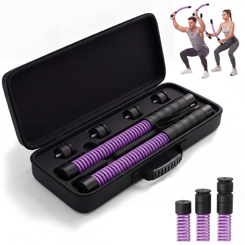 LunaHush Cordless Ropeless Battle Ropes for Home Gym, 3 Adjustable Resistance, Heavy Duty Strength Training Equipment for HIIT, Full Body Workout, Men & Women, Purple