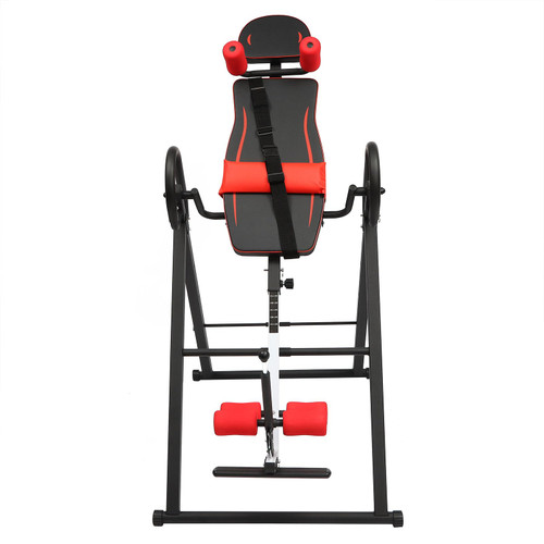 Fujsnmu Inversion Table, 330LBS Heavy Duty Adjustable Foldable Frame with Extended Ankle Lock, Back Pain Relief Kit for Home Gym, Office & Physical Therapy