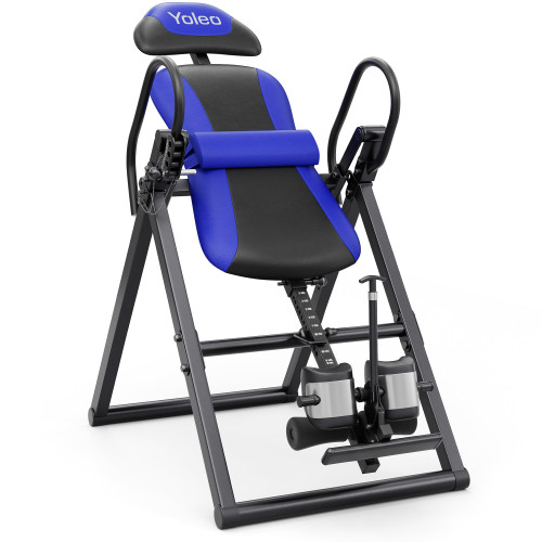 YOLEO ITX320 Inversion Table for Back Pain 2026 Foldable Inversion Table w/Removable Lumbar Pad, Reversible Ankle Holders, Easy Assembly