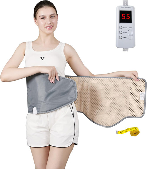 360° Whole Circle Heat Sauna Belt Abs Sculptor Vibration Massager Fast Heating Stomach Cellulite Removal Waist and Abdominal Trainer Lower Back Pain Relief Body Shape ab Toner Machine Belly Exercise