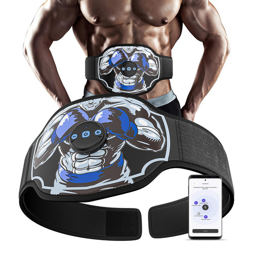 MASTOGO EMS AB Belt Muscle Stimulator,3 in 1 Wireless Tens Unit Stim Machine for Muscle Recovery,Electric ABS Home Gym Workout Belt for Abdomen