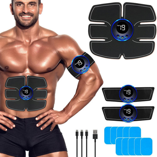 Autagpen Abs Muscle -Portable Toner - Trainer Workout Equipment for Men Woman Abdomen Home Office Exercise, 10pcs Free Gel Pads