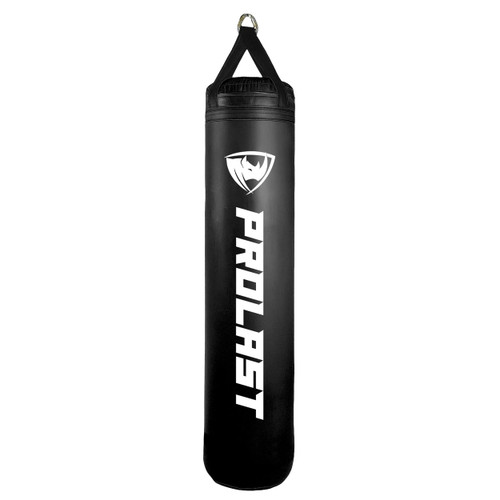 PROLAST Heavy Punching Kicking Bag for Adults, Boxing, MMA, Martial Arts, Muay Thai, Strength Training Equipment, Unfilled, 5ft, 100 lbs, Vertical Logo, Black