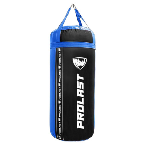 PROLAST 4 Ft 135 Lb XL Heavy Punching Boxing Bag for Adults, MMA, Martial Arts, Muay Thai, Kicking, Strength Training Equipment, Unfilled, New Edition Logo, Black and Blue