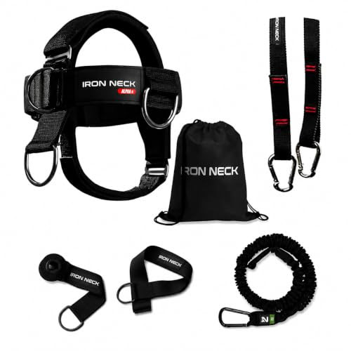 Iron Neck Harness Alpha Plus and Heavy Kit Bundle, Neck Weight Lifting Harness for Strength Training, Posture Correction, Muscle Building, and Pain Relief