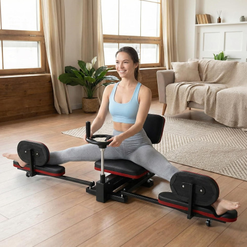 Leg Stretch Machine for Splits, 440LBS Heavy Duty Steel Frame Leg Stretcher, Split Machine Training Fitness for Home Gym, 240° Leg Stretching Equipment for Adults Teens Ballet Dance Gymnastics（Red）