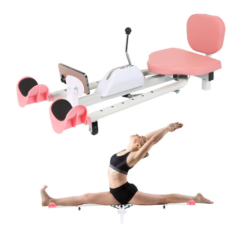 OLenyer Leg Stretcher Pink - Split Machine for Leg Stretching (New Model with Backrest and Phone Holder), Flexibility Stretching Equipment - ,Yoga, Ballet, Dance, Martial Arts