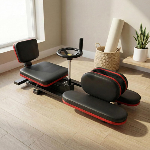 Vohala Heavy Duty Leg Stretcher, 400LBS Leg Stretch Machine, Steel Frame Equipment Splits Machine, Improve Flexibility Training Machine for Home Gym Split and Fitness (Black-Red)