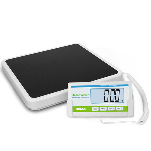 Helsevesen Professional Medical Bariatric Scale, Digital Bathroom Scales, Low-Profile Heavy Duty Bariatric Scale with Anti-Slip Rubber Mat (DR660W)