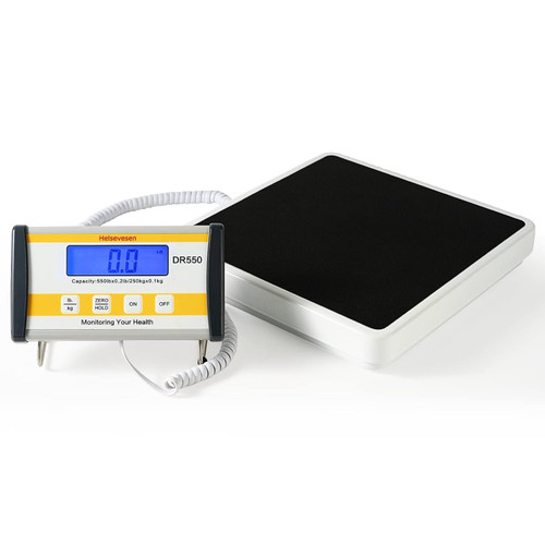 Medical Floor Scale, Digital Physician Scale with BMI, 550 lb/250 kg Capacity, Low-Profile Heavy Duty Bariatric Scale with Anti-Slip Rubber Mat (DR550B)