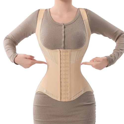 MISTHIN Waist Trainer for Women Corset Shapewear Tummy Control Vest Waist Cincher Shaper Workout Girdle (Nude, XX-Large)