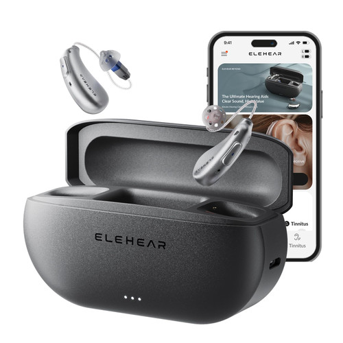 ELEHEAR-Beyond OTC Hearing Aids, AI Powered Speech Enhancement, Superior Sound Quality, Connectivity with iOS or Android Devices via Bluetooth 5.3, for Seniors and Adults