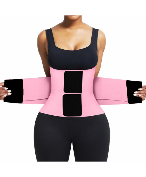 FeelinGirl Women Corset Workout Waist Trainer Belt Tummy Control Waist Cincher Sport Waist Trimmer Pink XL